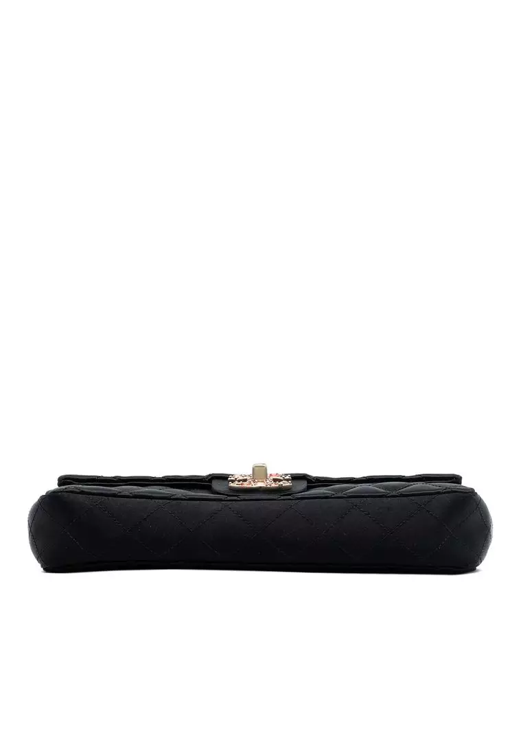 二手香奈兒菱格紋緞面珍貴珠寶東西翻蓋包