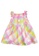 Toffyhouse pink and yellow and green Toffyhouse splash of summer checks dress 41B1AKAEDF2B20GS_1