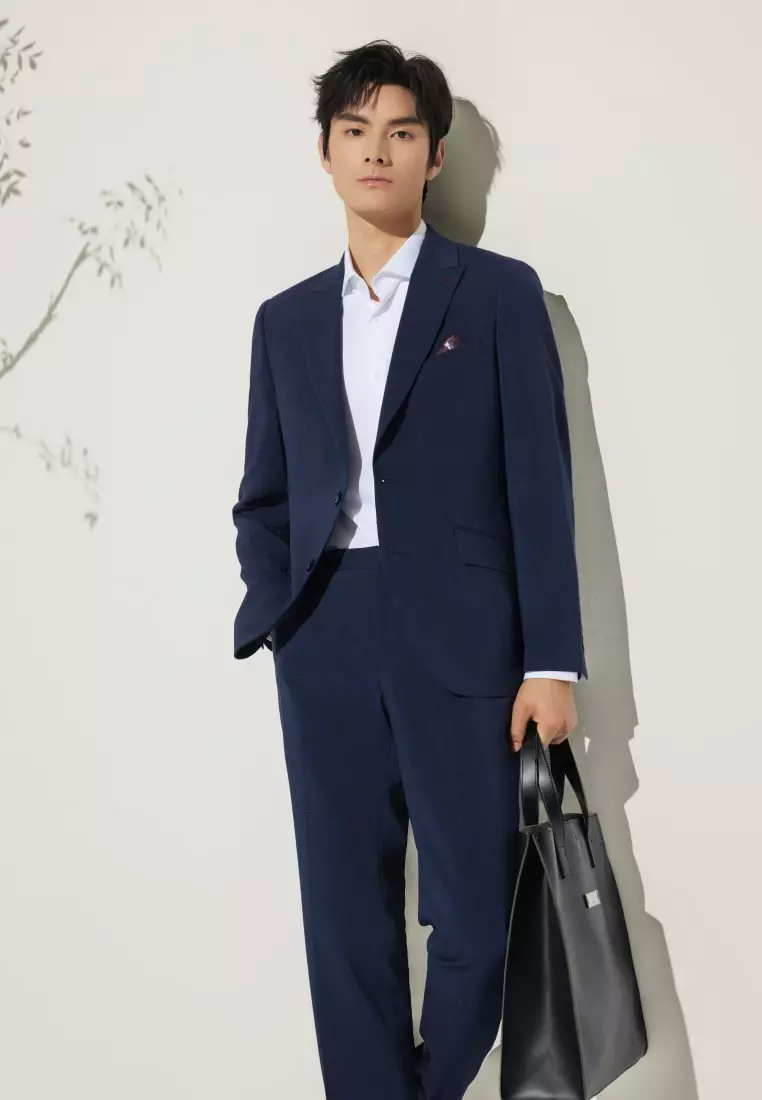 G2000 Cool Touch Multy-Way Stretch Smart Fit Check Suit Pants