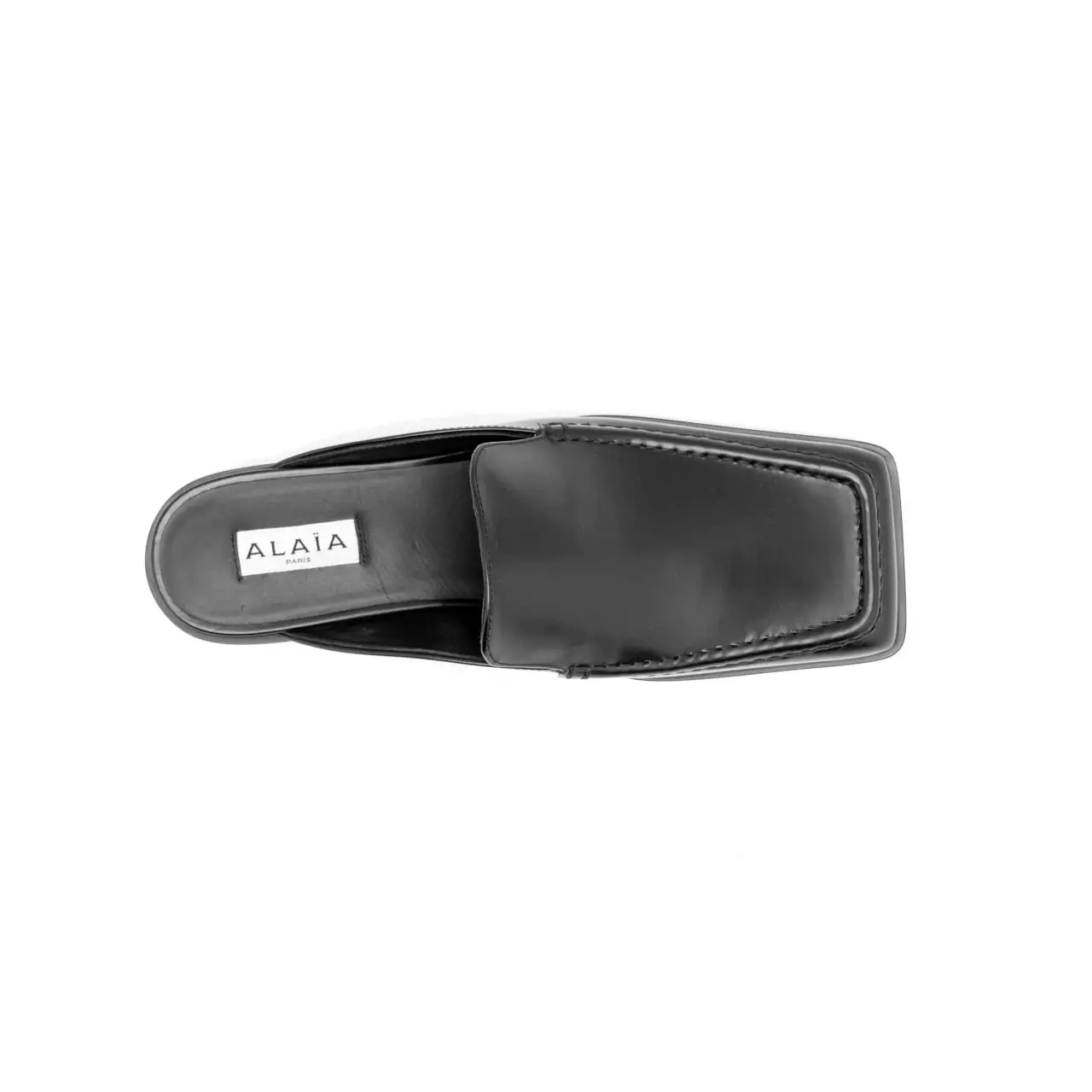 [6.6UNCANG HARGA] Square Loafer Mules in Calfskin Black
