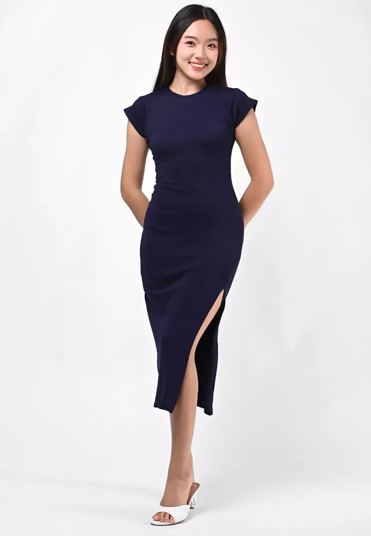 针织包臀连衣裙