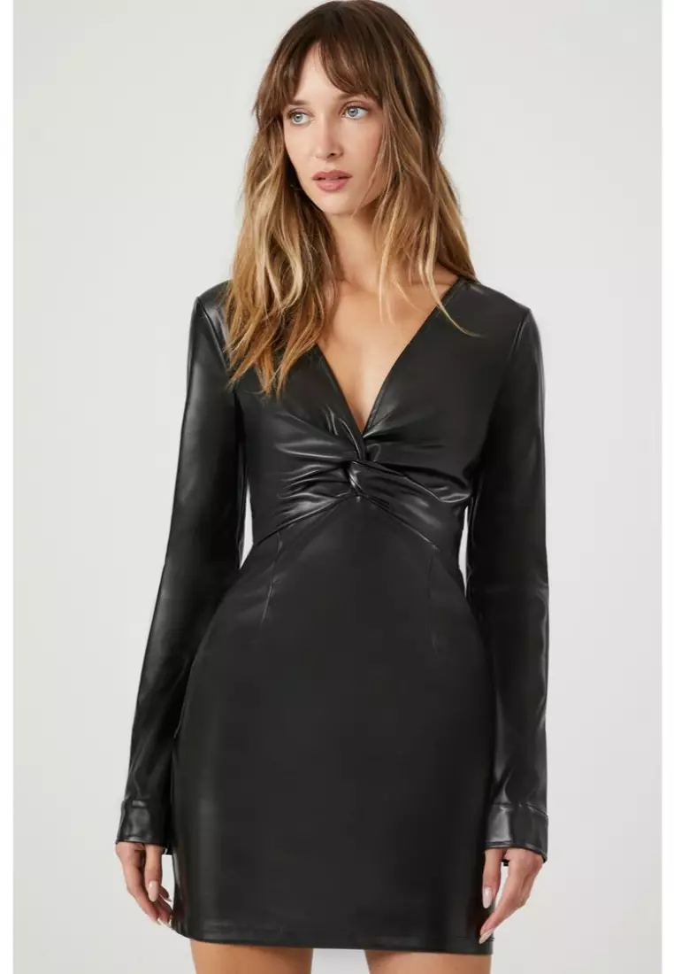 Faux leather best sale dress forever 21