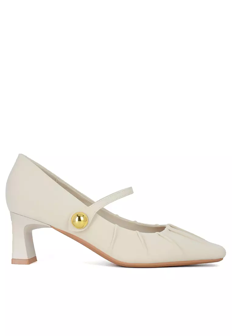 Discount on Twenty Eight Shoes  shoes - SKU: 5.5CM Pleated Microfiber Leather Mary Jane Shoes XJ98375-6