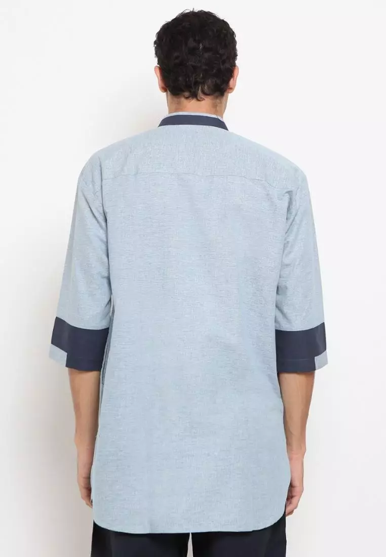 Zayidan Baju Koko Gamis Muslim Pria Nazran - Blue