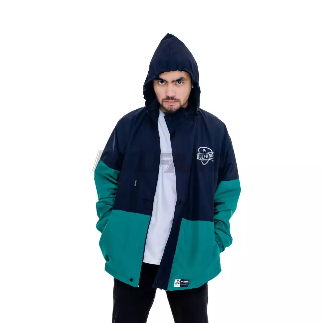 Jaket Taslan Hoodie Outdoor Navy Tosca