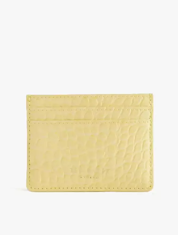 COLY Glossy Croc Effect Card Holder - Yellow