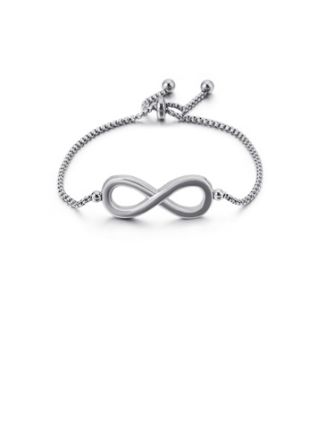 Glamorousky silver Simple Personality Infinity Symbol 316L Stainless Steel Bracelet 5C12BAC6D6066CGS_1