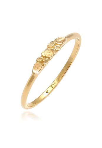 Elli Jewelry gold Ring Organic Look Basic Minimal 375 Yellow Gold E4AF6AC732C5B8GS_1