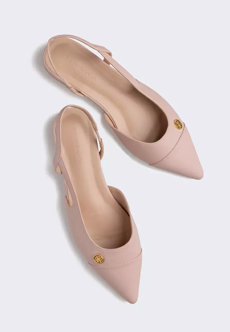 Ria Miranda Petal Pink Siena Slingback Flats