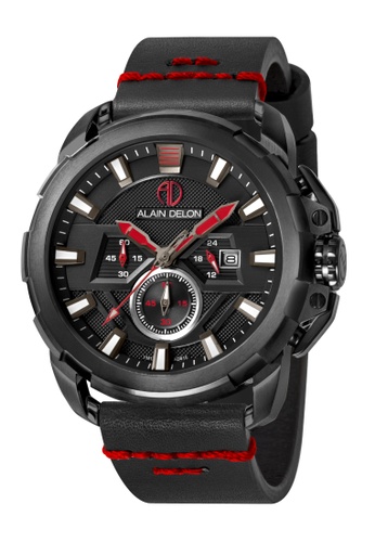 Buy Alain Delon Alain Delon Men Ad415 1732c Black Leather Watch Online Zalora Malaysia