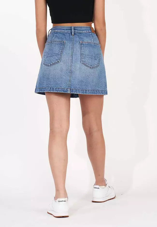 American eagle high waisted denim skirt sale