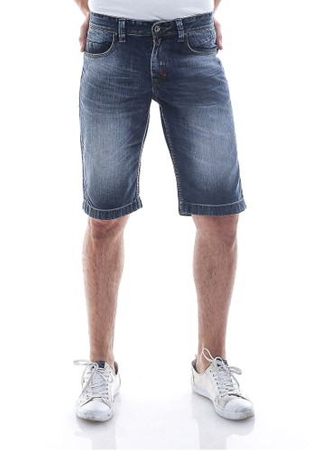LGS - Slim Fit - Jeans Pendek - Washed Kombinasi - Biru