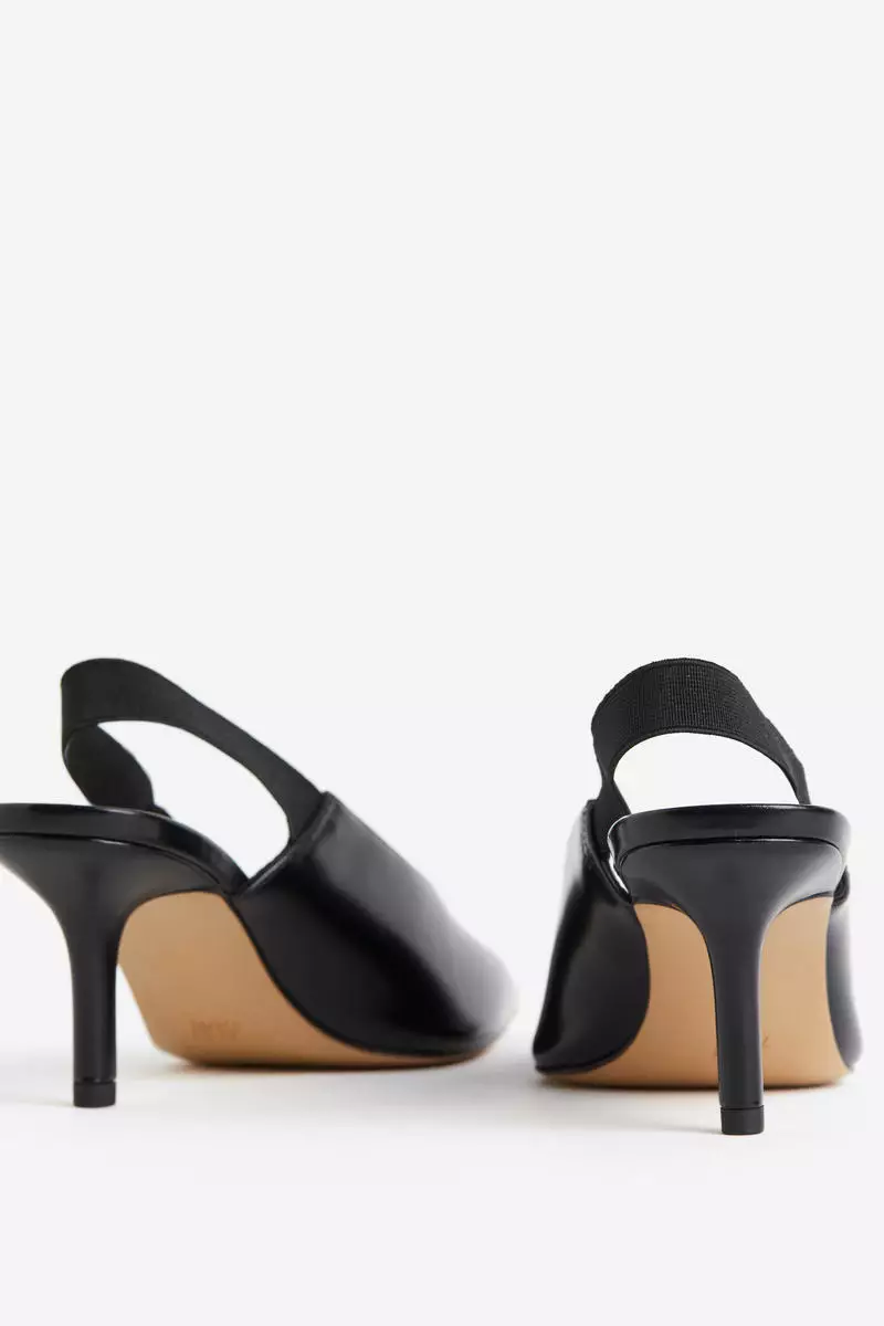 Pointed slingback court shoes