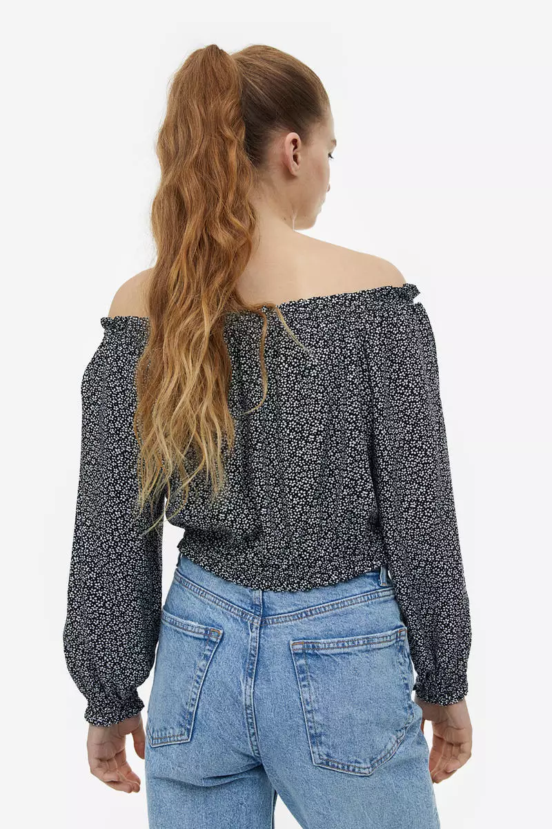 H&m printed blouse new arrivals
