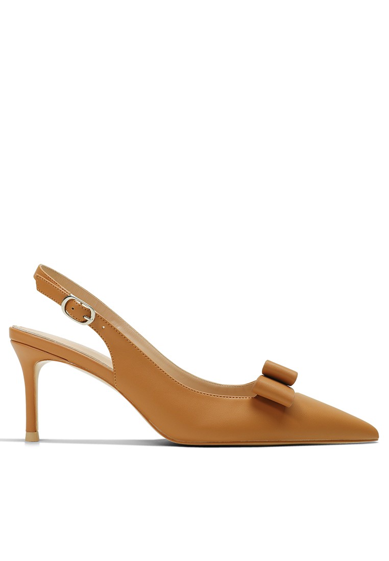 6CM Bow Knot Pointed Slingback Mid Heels HZL287-1