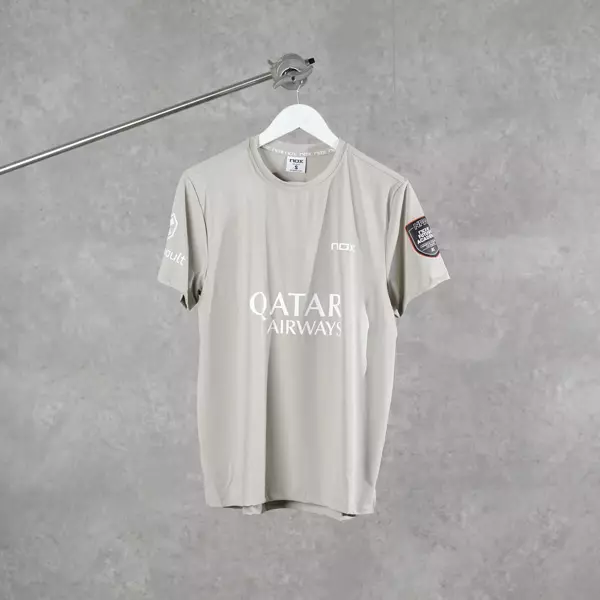 Kaos NOX AT10 AGUSTIN TAPIA 2026 LIGHT GREY PADEL JERSEY TSHIRT 100% ORIGINAL