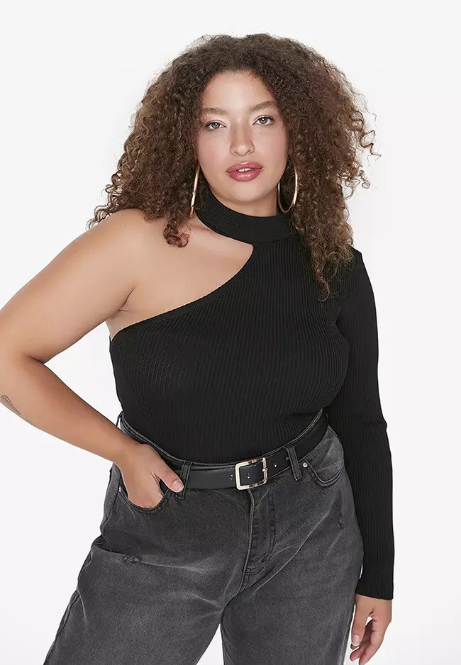 Buy Trendyol Plus Size One Shoulder Jumper Online ZALORA Malaysia