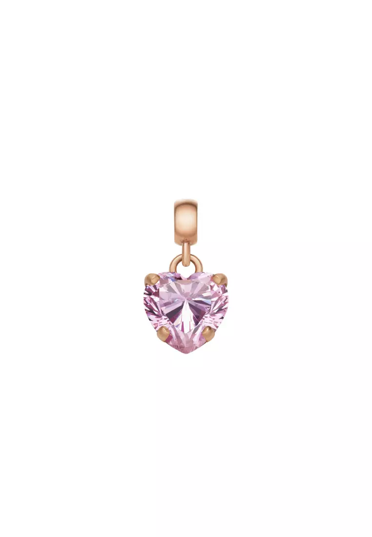 Charm Heart Pink Crystal Rose Gold - DW Charm collection