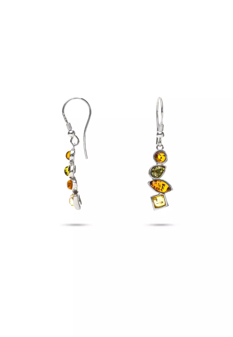 White amber earrings store