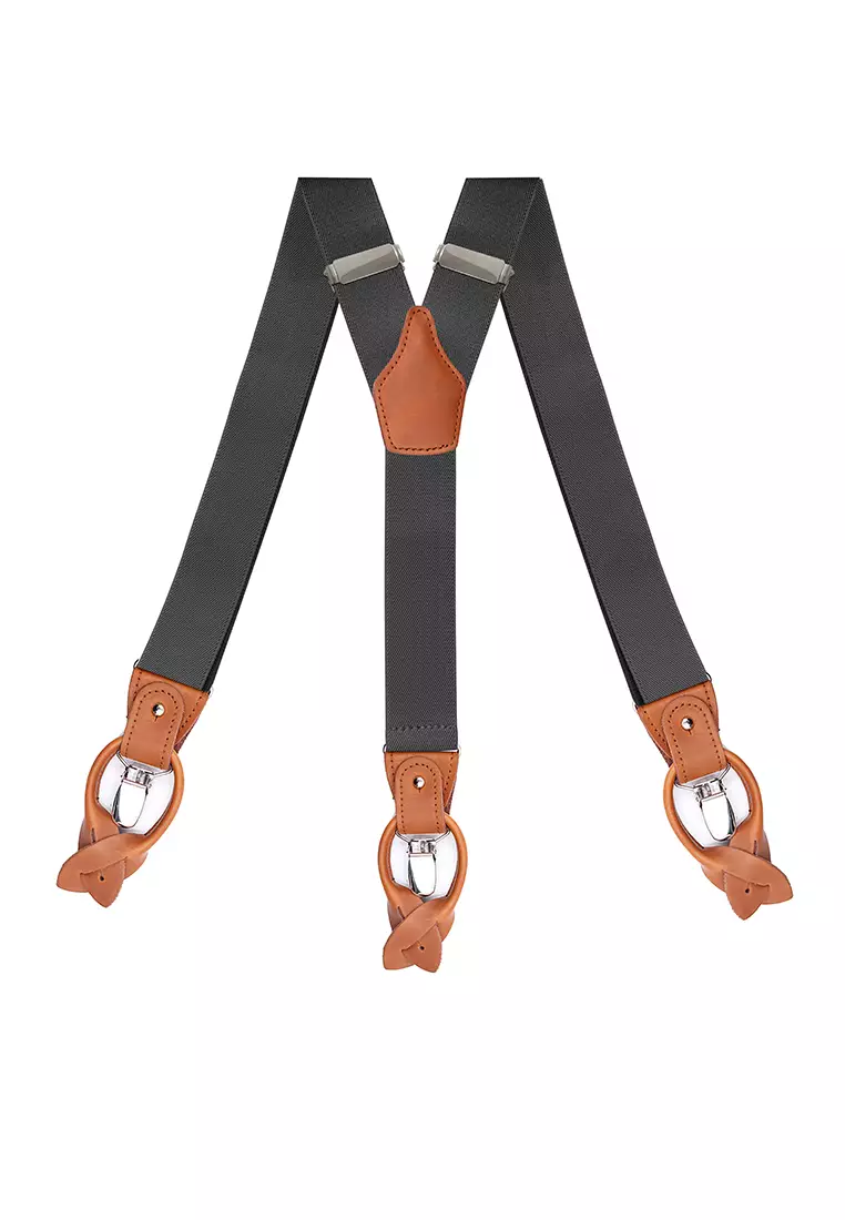 Men s Fashion PU Clip Suspenders MF651 04