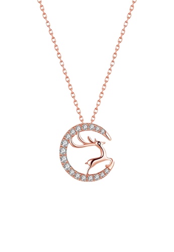 CELOVIS gold CELOVIS - Dream Spiritual Moon Stag with Zirconia Pendant Necklace in Rose Gold 336A0AC30BD76AGS_1