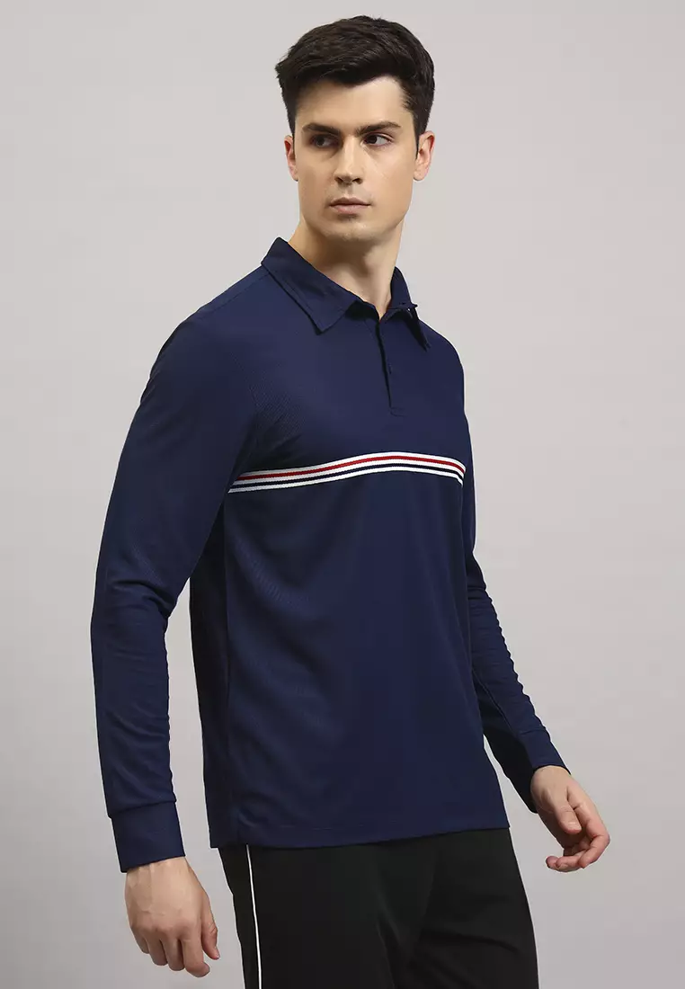 Men's Stride Oxford Versatile Active Workday Blue Tshirt