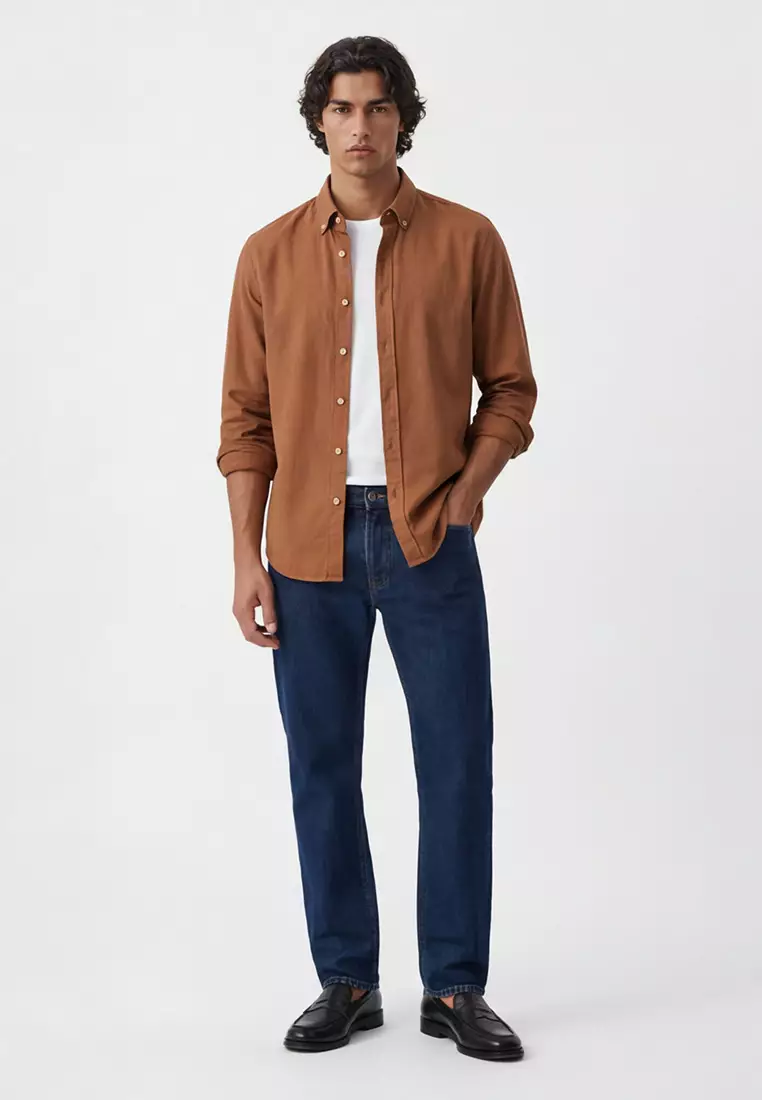Oxford Shirt Regular Fit Brown
