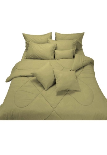 AKEMI ai by AKEMI Colourkissed Maeve Shadow Yellow 620TC Comforter Set DD69BHL0BF6146GS_1