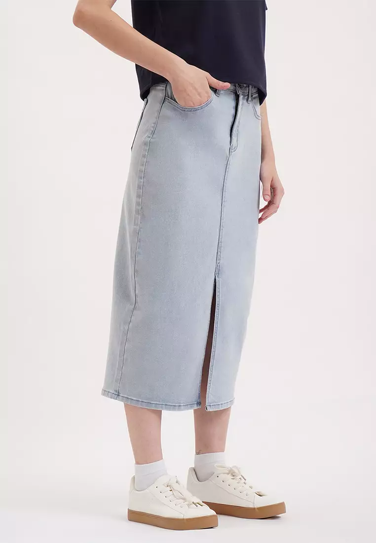Denim Midi Skirt
