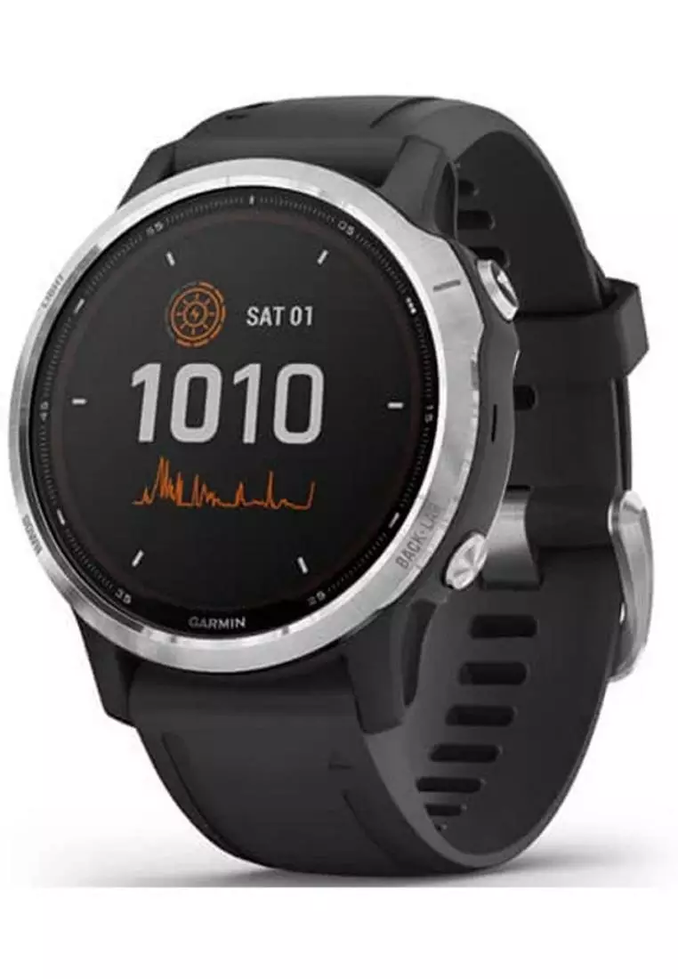 Kom op Måler kærtegn Garmin Garmin Fenix 6s Solar GPS Smartwatch Silver with Black Silicone  010-02409-00 2023 | Buy Garmin Online | ZALORA Hong Kong
