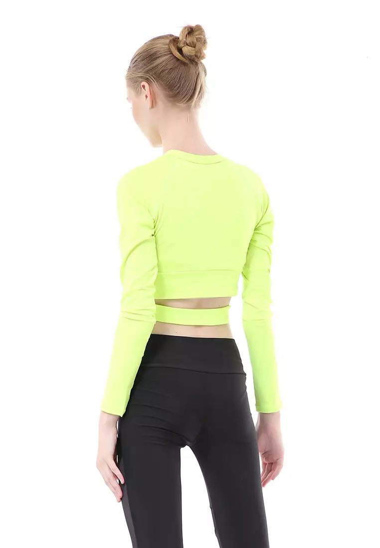 Felisa Baju Senam Aerobik Atasan Wanita Long Sleeve Premium Quality - Stabilo