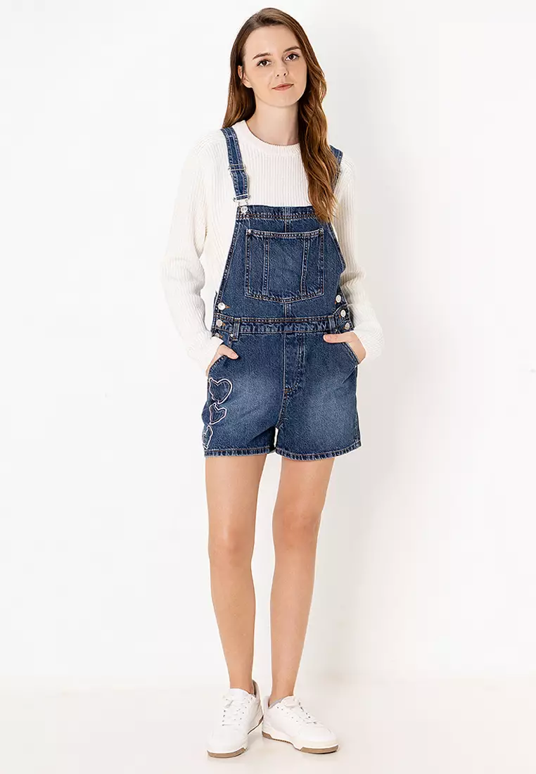 Buy Cotton On Short Denim Overall 2025 Online | ZALORA