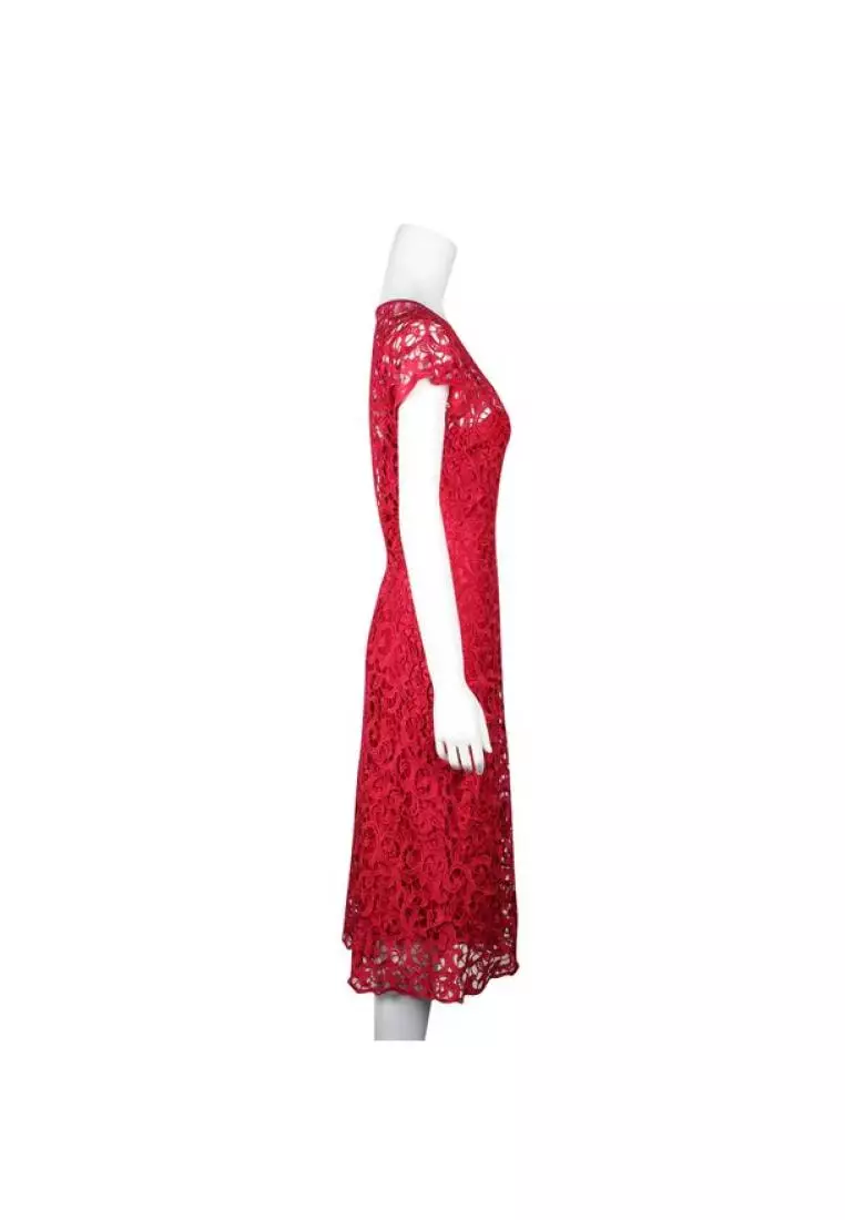 Ralph lauren red lace hotsell dress