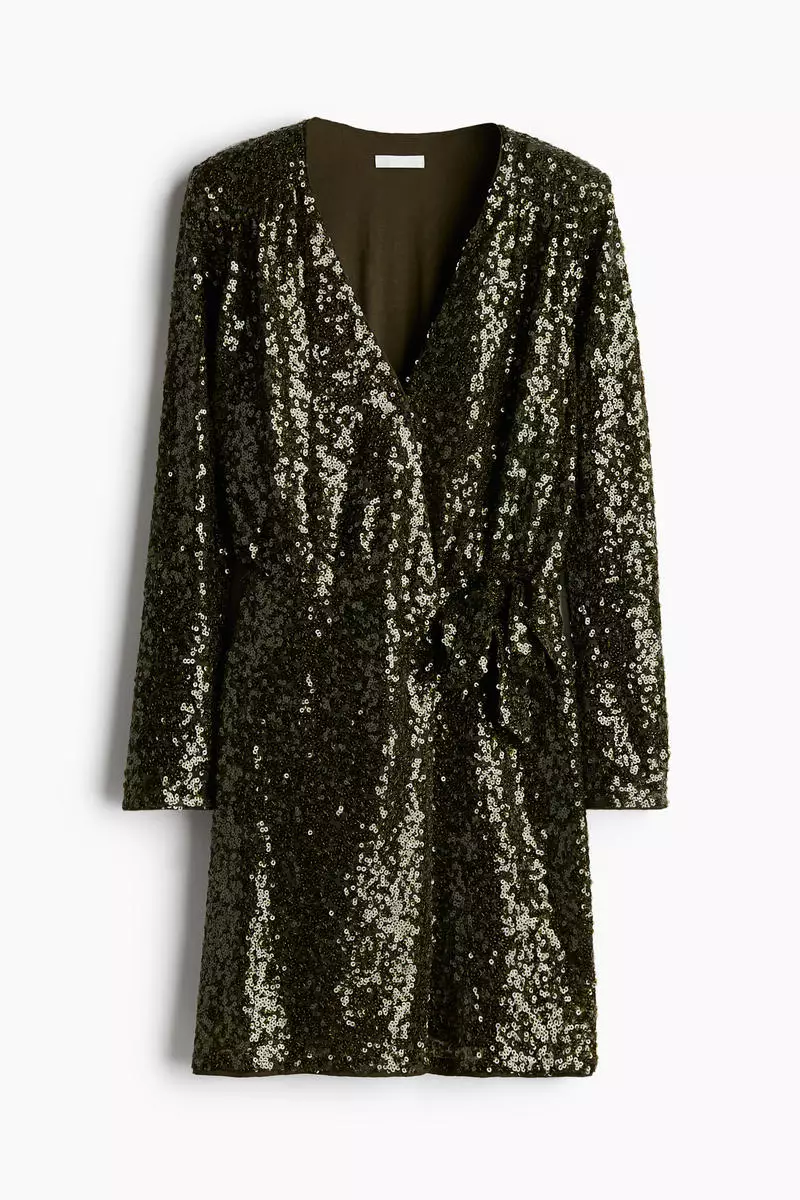 Sequined wrap dress