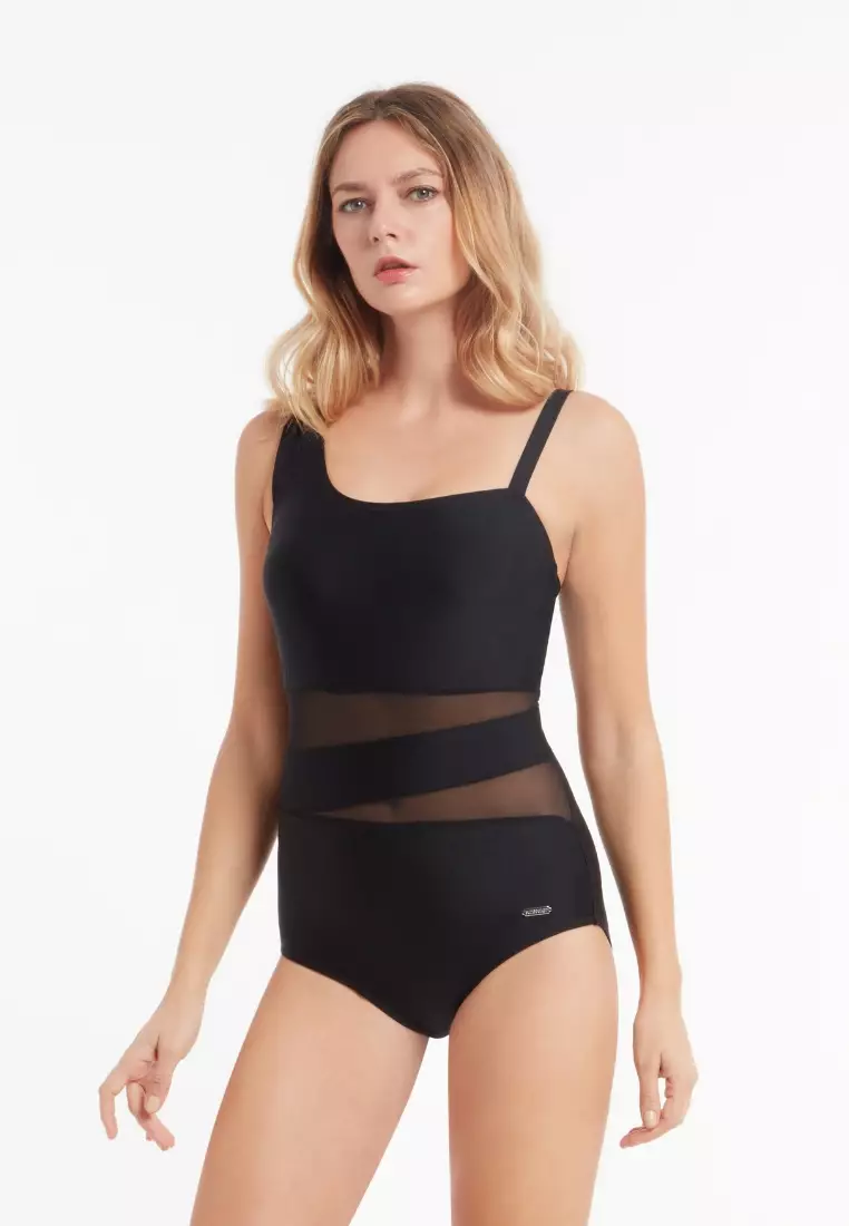 Deep Sea Pearl Nero Mesh One Piece