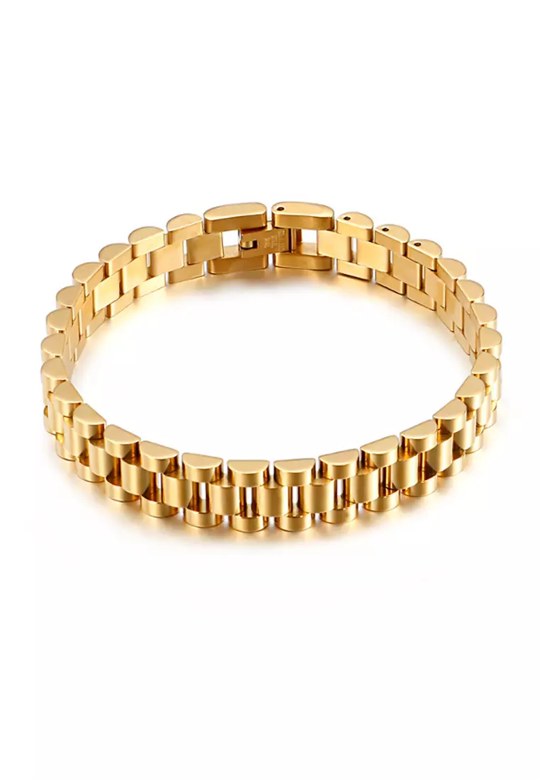Gold steel bracelet sale