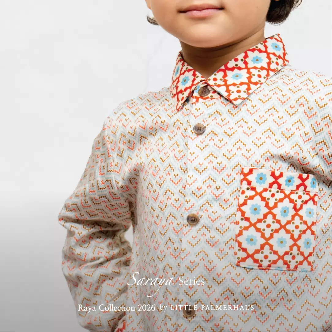 Little Palmerhaus - Baju Lebaran 2026 - Saraya Boy Attire Set (Setelan Baju Koko Anak Usia 1-6 Tahun) Brick Red