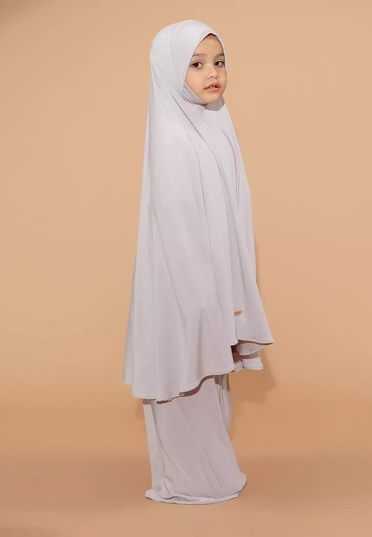 Shameera Prayer Set Kids Series 2 Light Grey (1-2 Tahun)