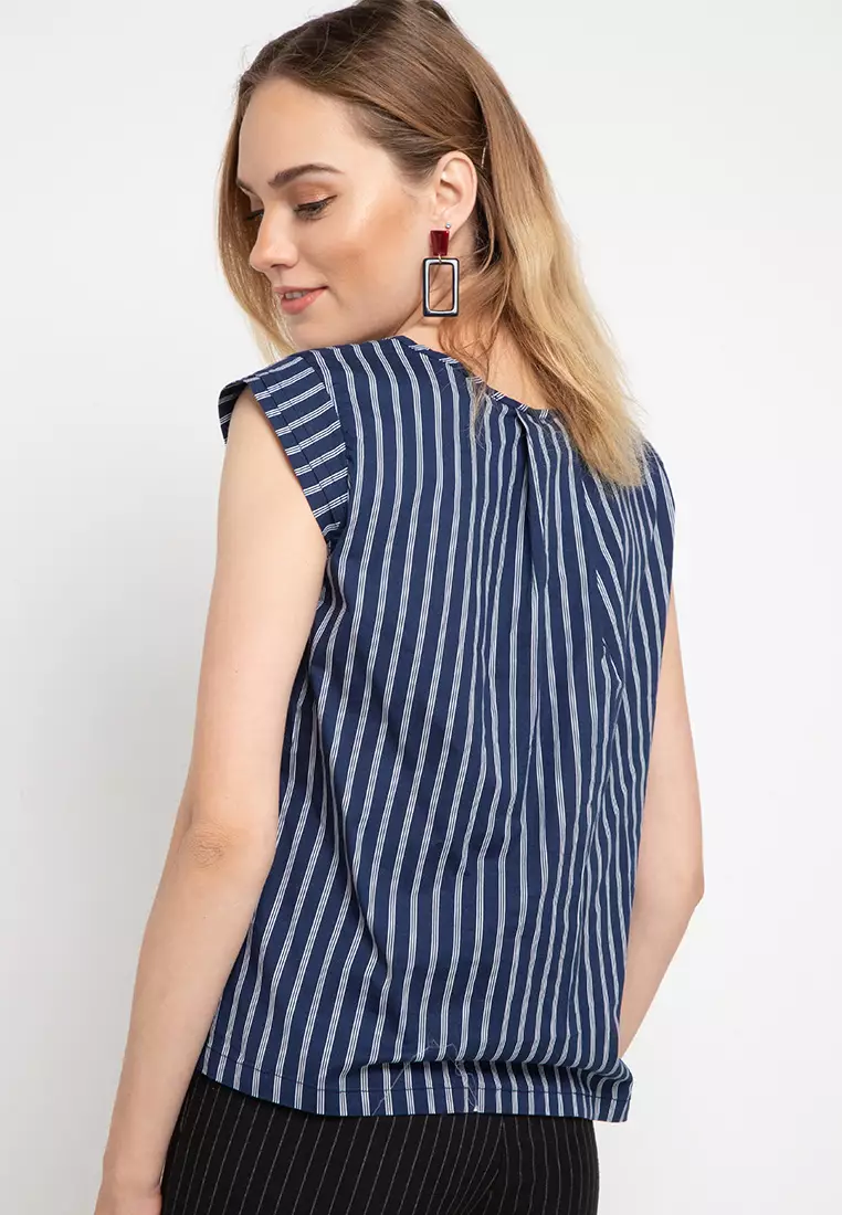 Sophistix Ariel Blouse in Navy Srtipes