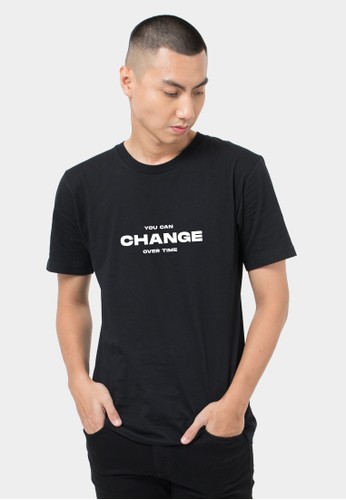 Monstore black You Can Change Over Time Tee Black ACABCAA4BC0914GS_1