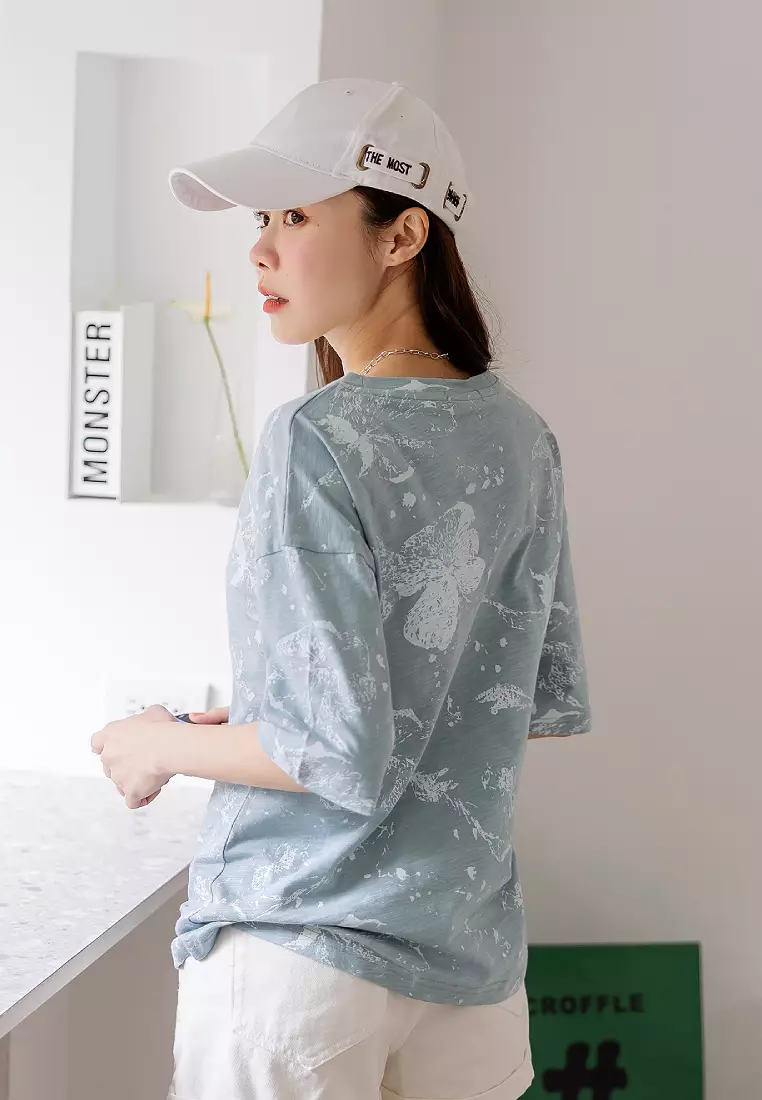 Hand-Painted Floral Cotton Top [AB19463]