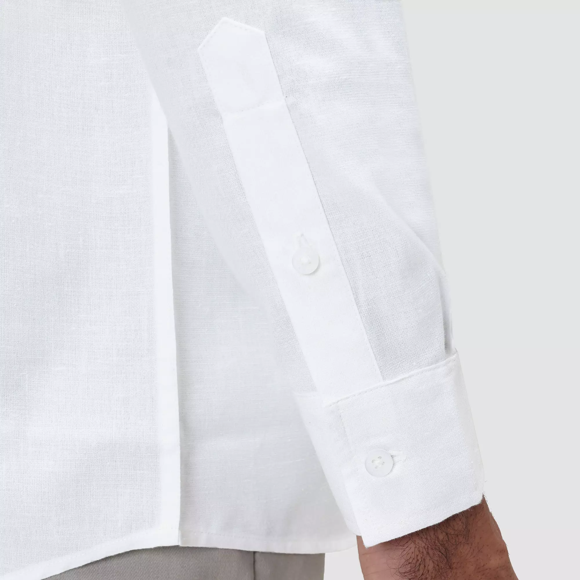 CELCIUS V-neck Oxford Kemeja Lengan Panjang L03000711C Putih