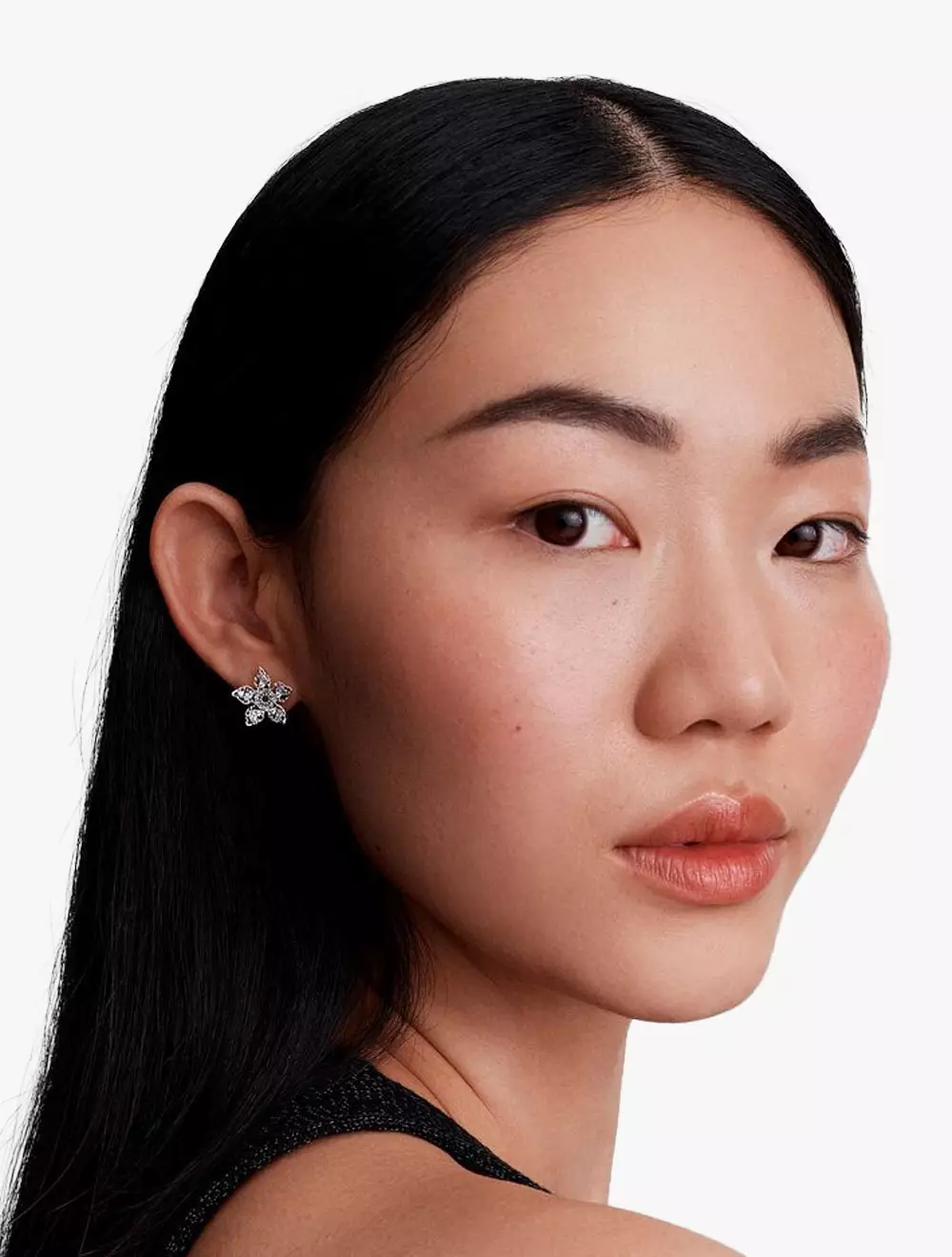 Project Red sterling silver stud earrings with clear cubic zirconia