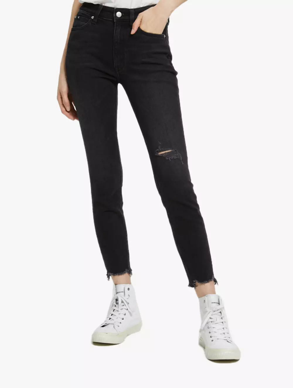 Jual Calvin Klein CK JEANS HIGH RISE SKINNY ANKLE BLACK DENIM