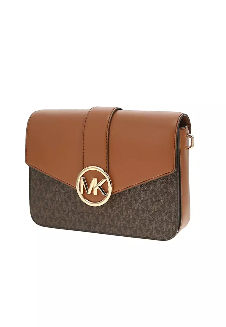 michael kors purse orange and brown