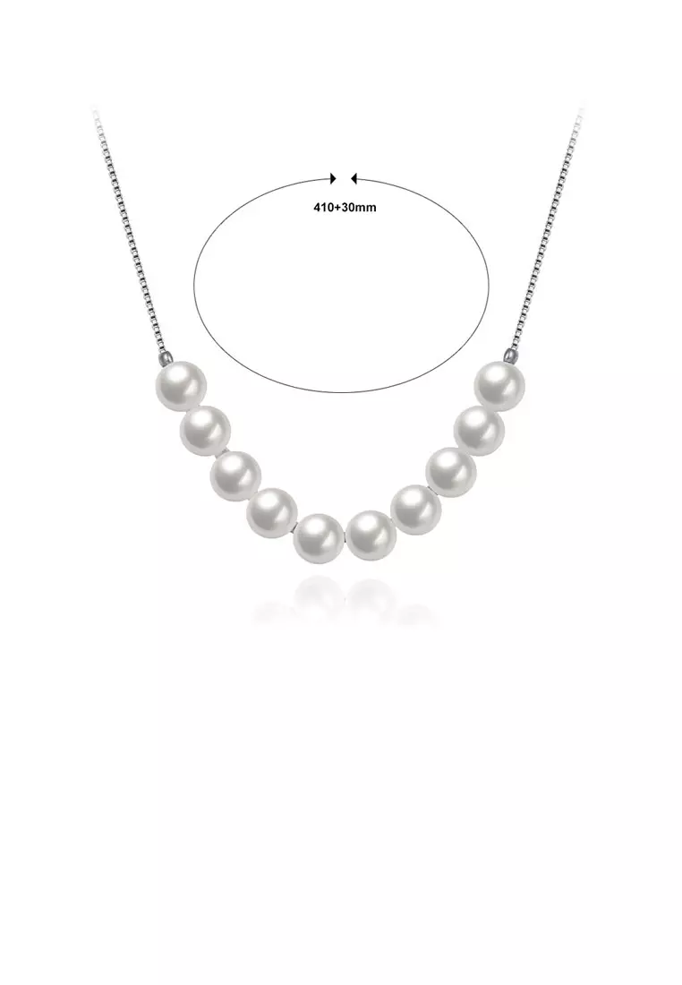 Buy Glamorousky 925 Sterling Silver Fashion Pearl Necklace 2024