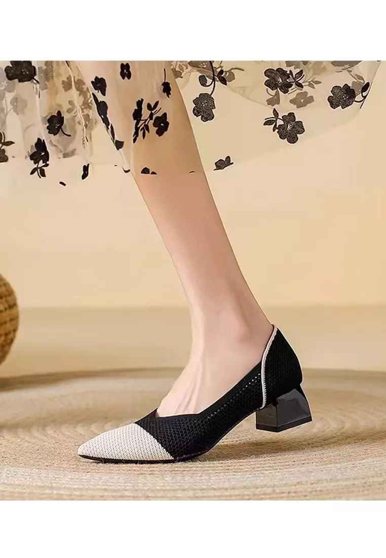 4CM Pointy Hollowed Flyknit Pumps XSN6818