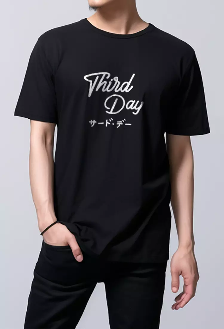MTF23 third day mk blk kaos pria Hitam