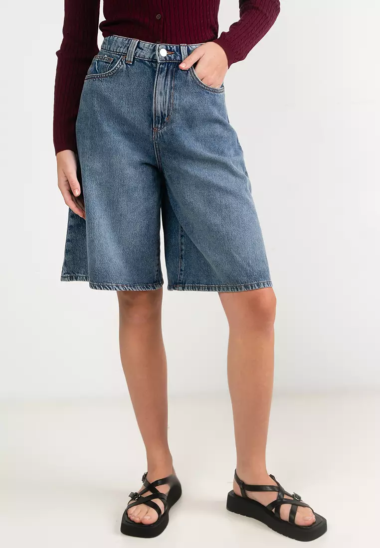 Lyocell Wide Denim Jorts