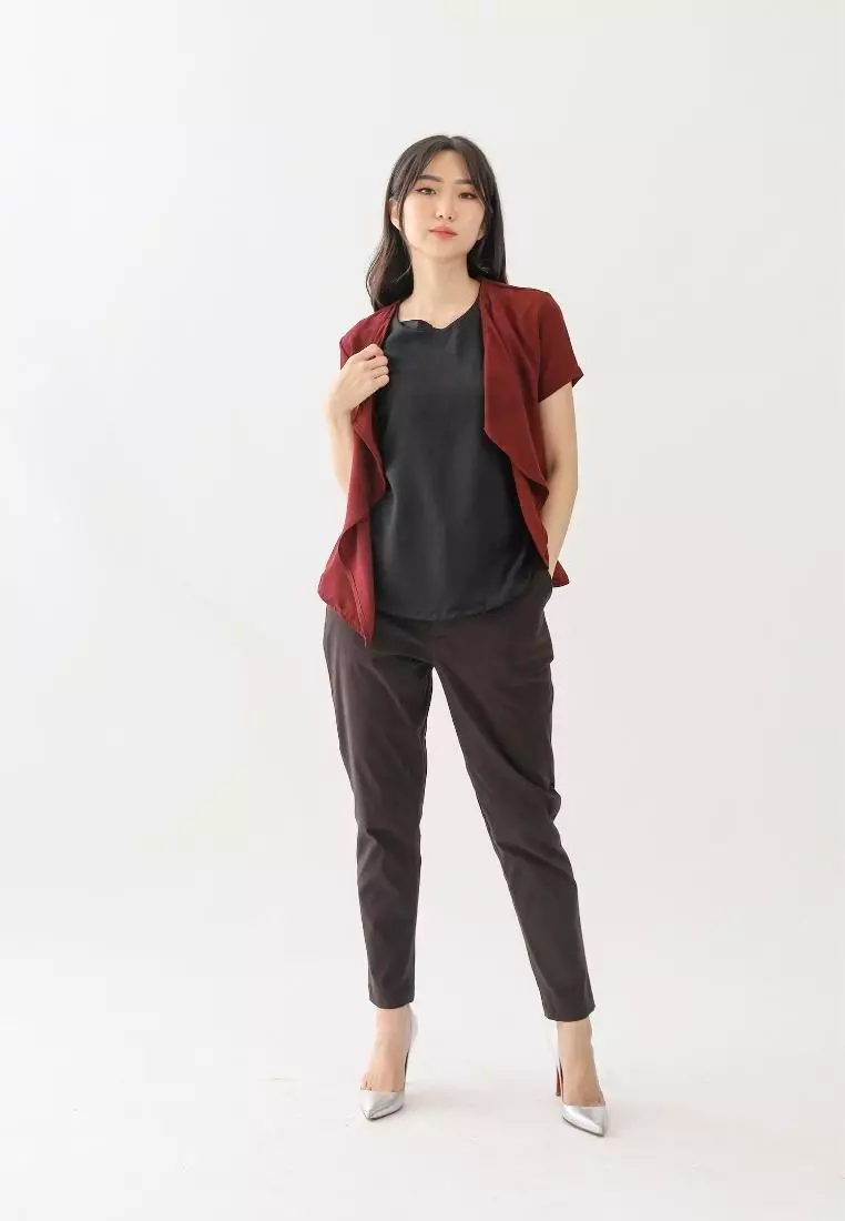 Mille fleur Ladies blouse ye on top red